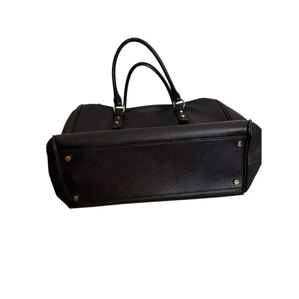 Kate Spade Pebbled Leather Double Zipper Closure Satchel Black